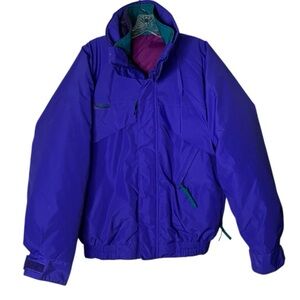 COLUMBIA Whirlibird Down Jacket Interchange Purple Blue Teal Size Medium 80s